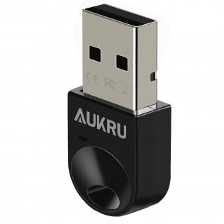 Aukru USB Nano Bluetooth Adapter V5.1 Bluetooth 5.1 USB Adapter inkl. EDR mit LED | Plug & Play | für PC Windows XP/Vista / 7/8 /8.1/10/11 Bluetooth Stereo